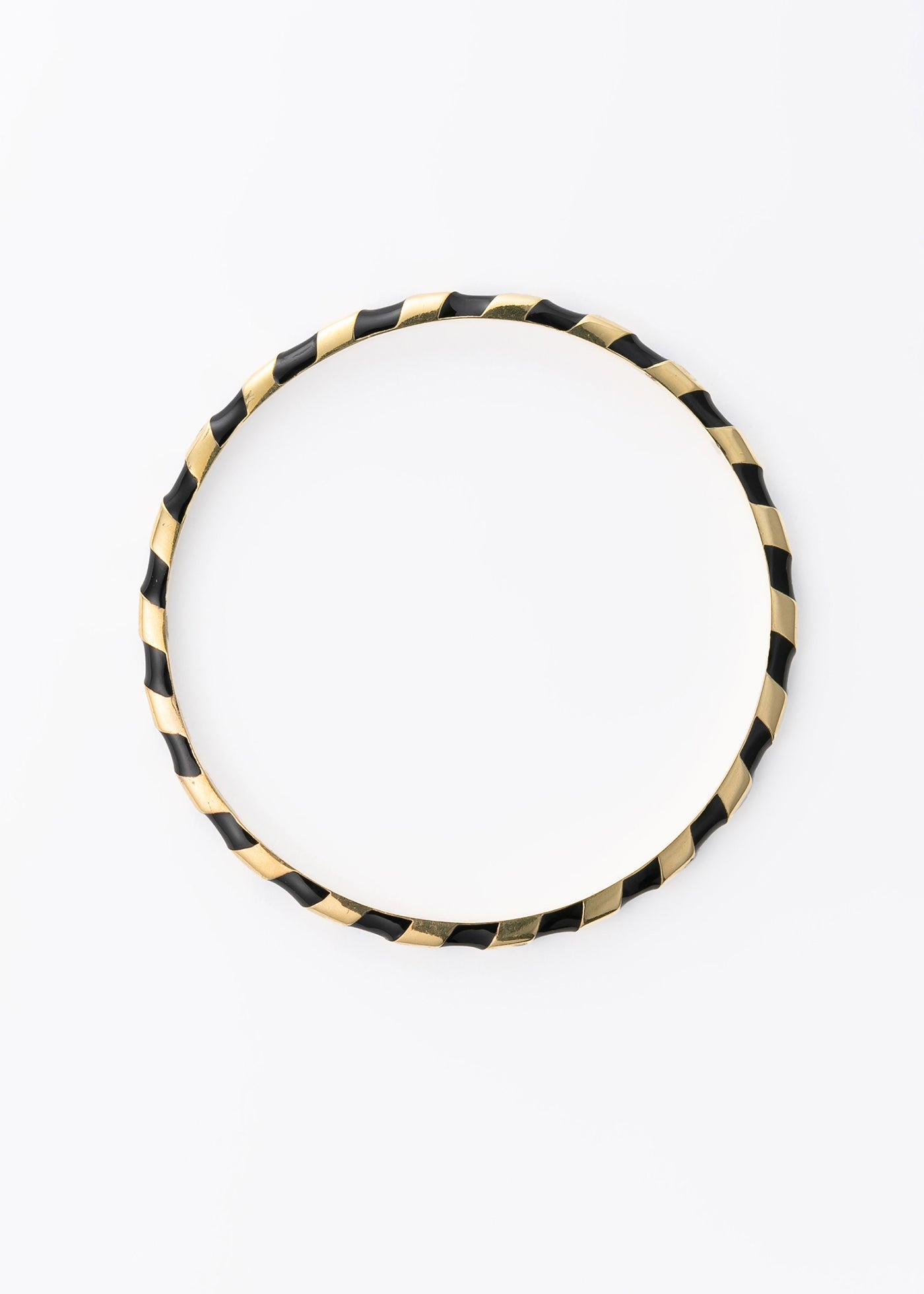 GoldBlack Stripe Enamel Bangle