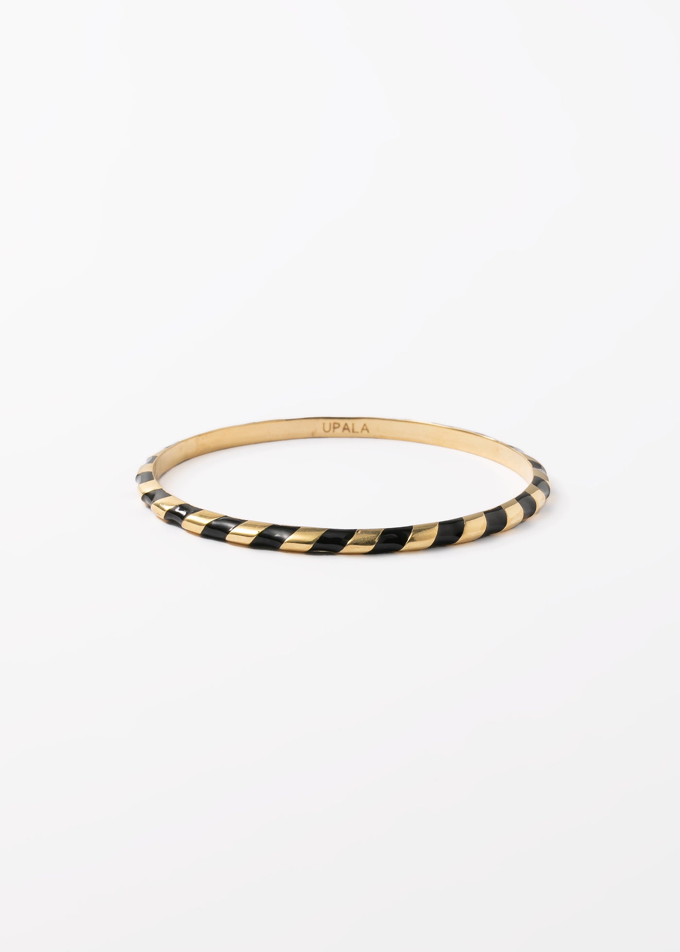 GoldBlack Stripe Enamel Bangle