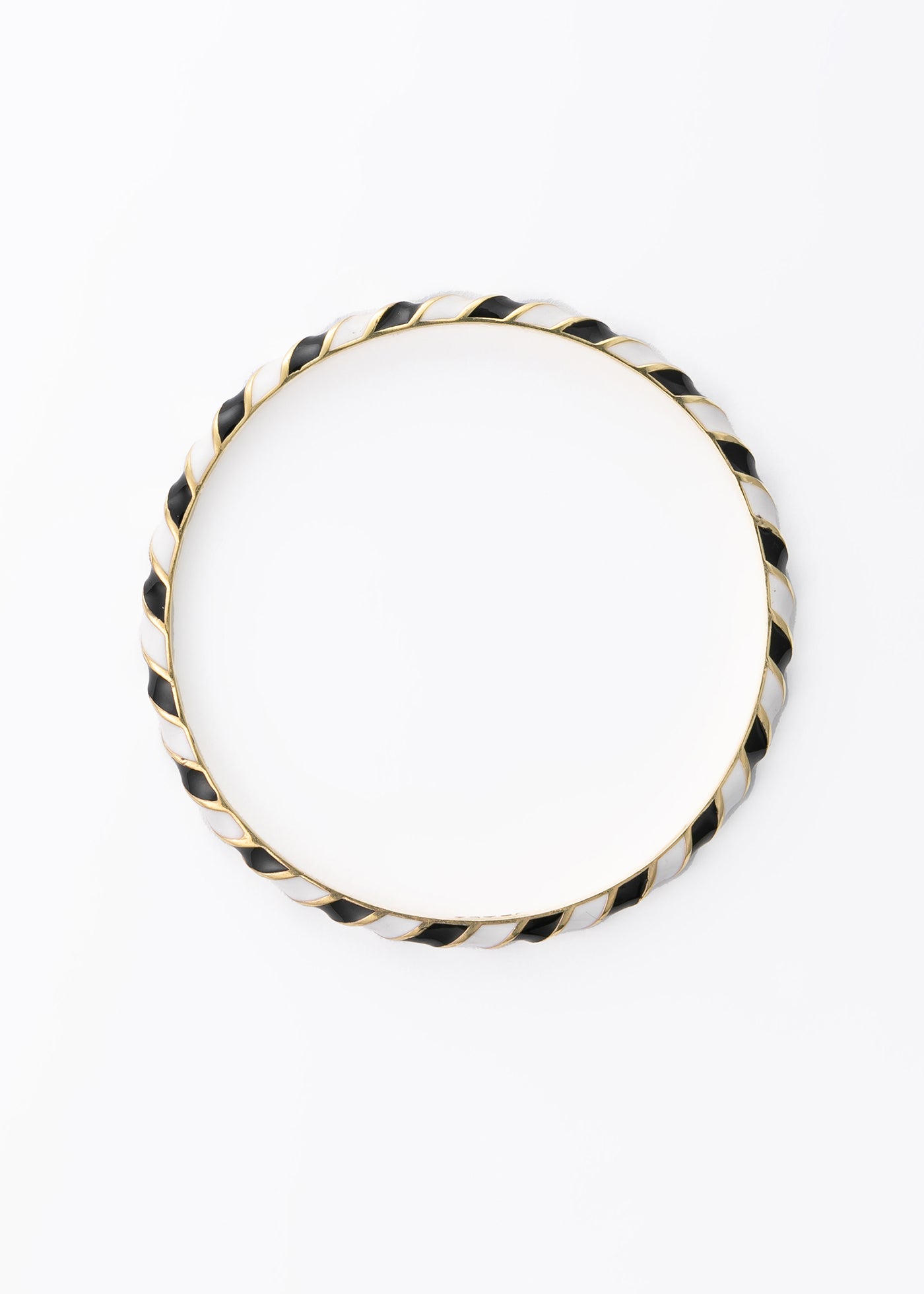 WhiteBlack Stripe Enamel Bangle