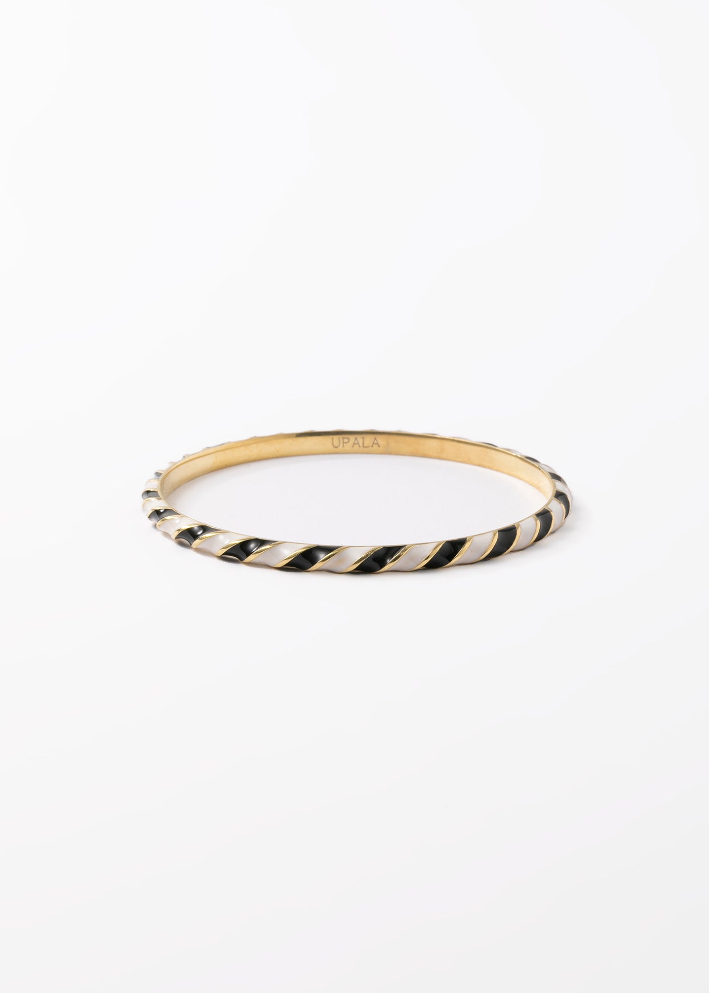 WhiteBlack Stripe Enamel Bangle