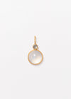 Cabochon & Faceted Rainbow Moonstone Bezel Charm