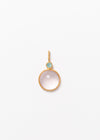 Cabochon &amp; Faceted Rose Quartz Bezel Charm