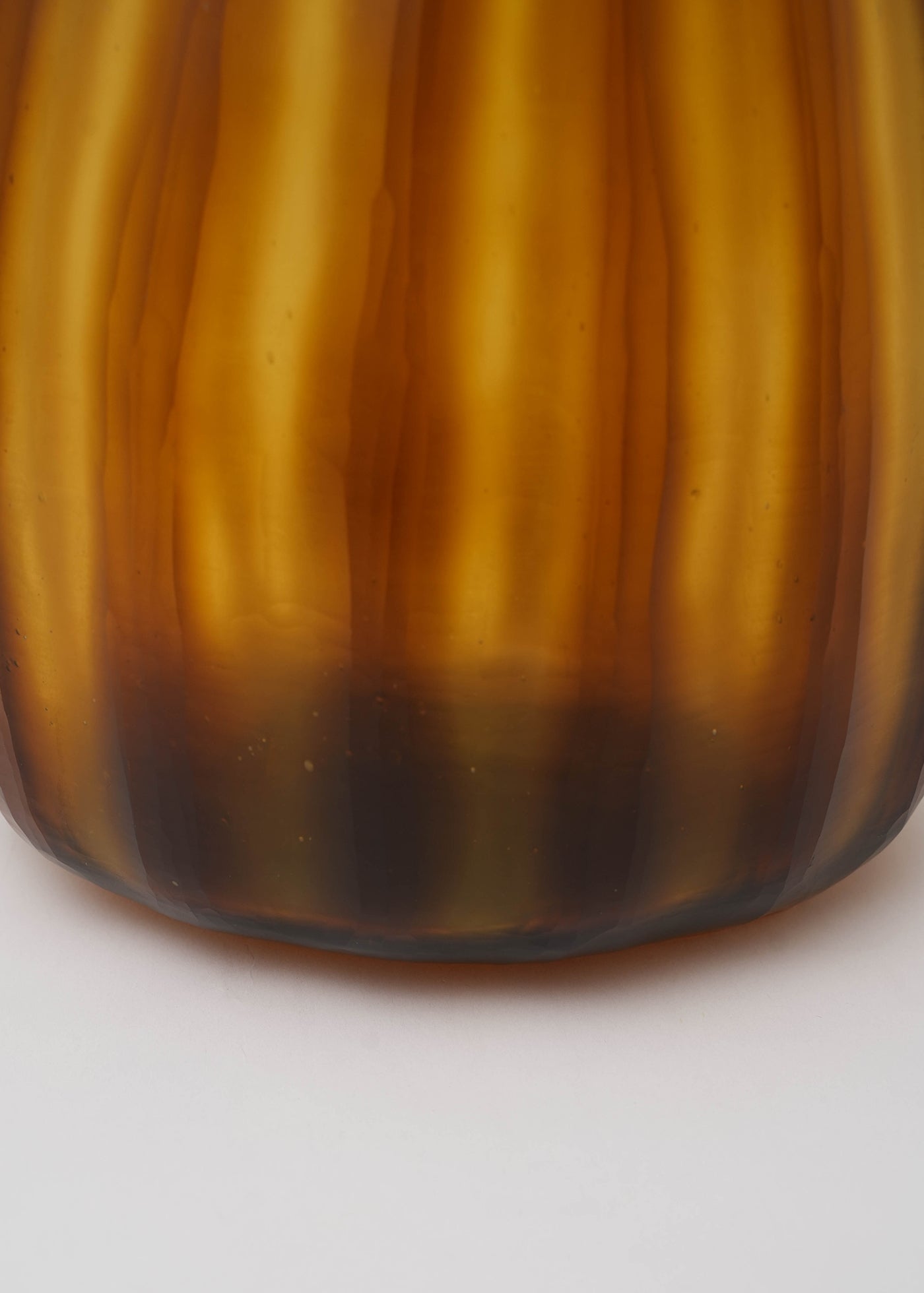 Hand Made Glass Flower Vase Brown Stripe