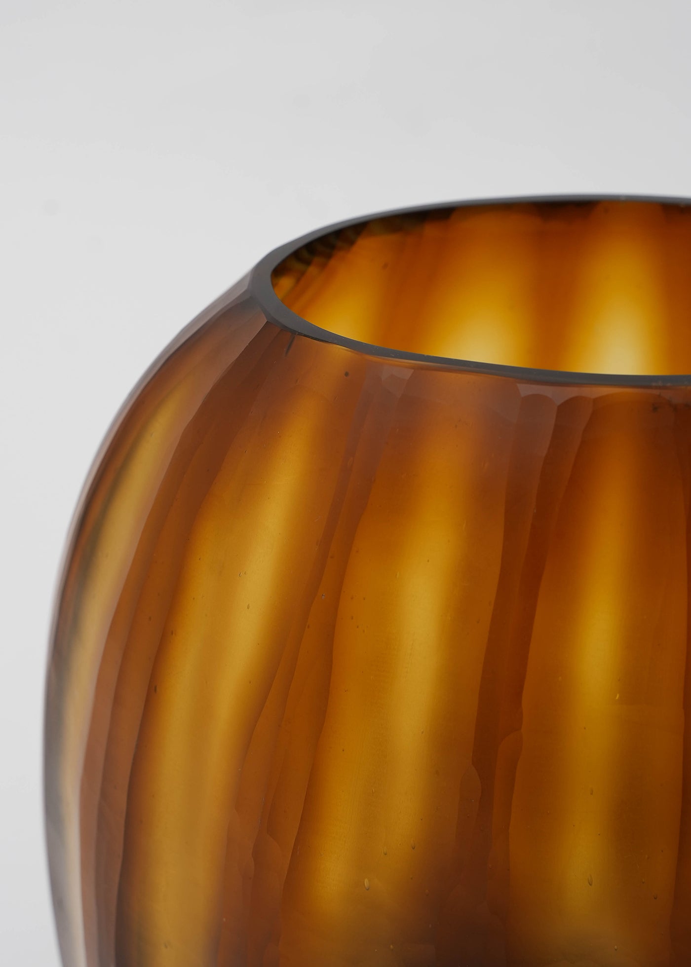 Vuillard、VASE DE FLEURS、海外版超希少レゾネ、新品額付 10/22 10時発売】Hand Made Glass Flower Vase Brown Stripe