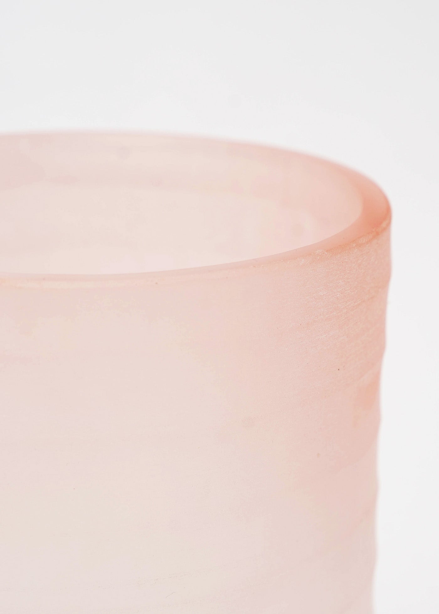 Hand Made Glass Flower Vase Pink