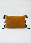 Velvet Tassel Cushion Cover Mustard