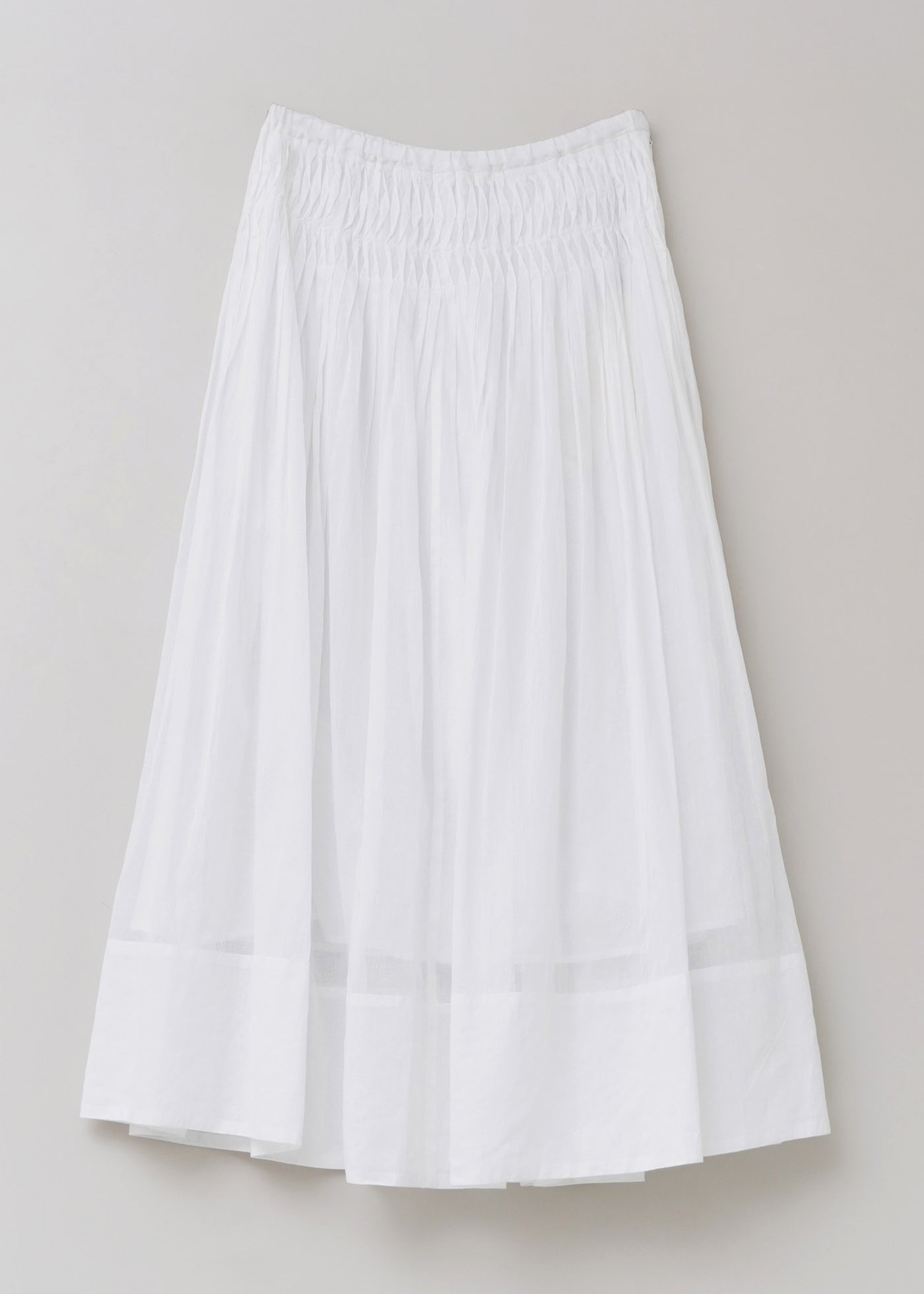 Cotton Organza Wave Tuck Skirt