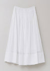 Cotton Organza Wave Tuck Skirt