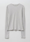 Crepey Natural Rib Crew Neck Top
