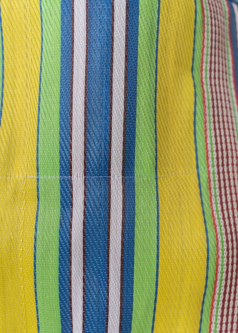 Multi Stripe Mesh Wide Tote Bag