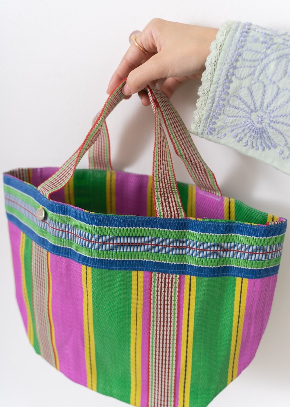 Multi Stripe Mesh Small Bag | Pasand by ne Quittez pas | パサン 