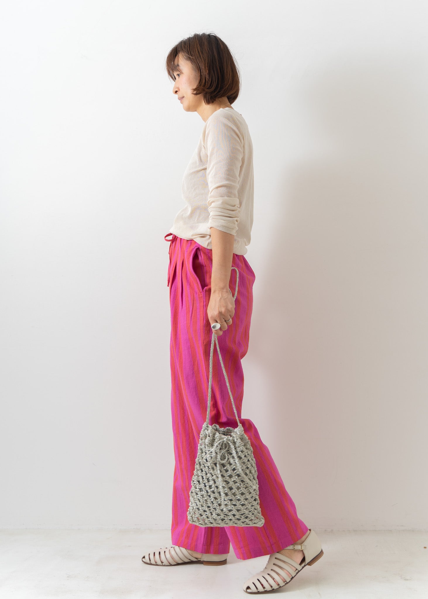 Metallic Macrame Shoulder Bag | Pasand by ne Quittez pas | パサンドバイヌキテパ