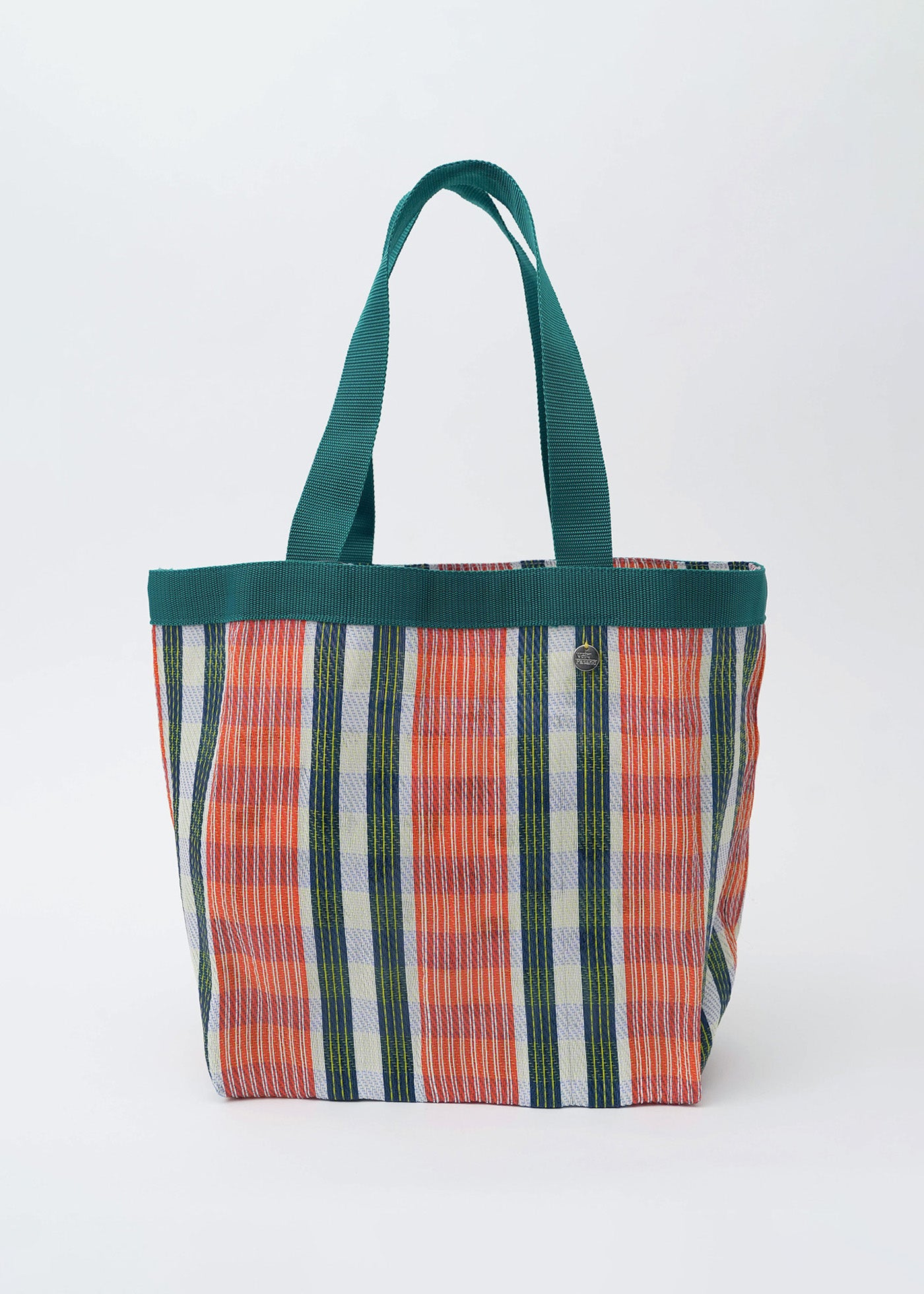 Multi Stripe Mesh Tote Bag With Pouch
