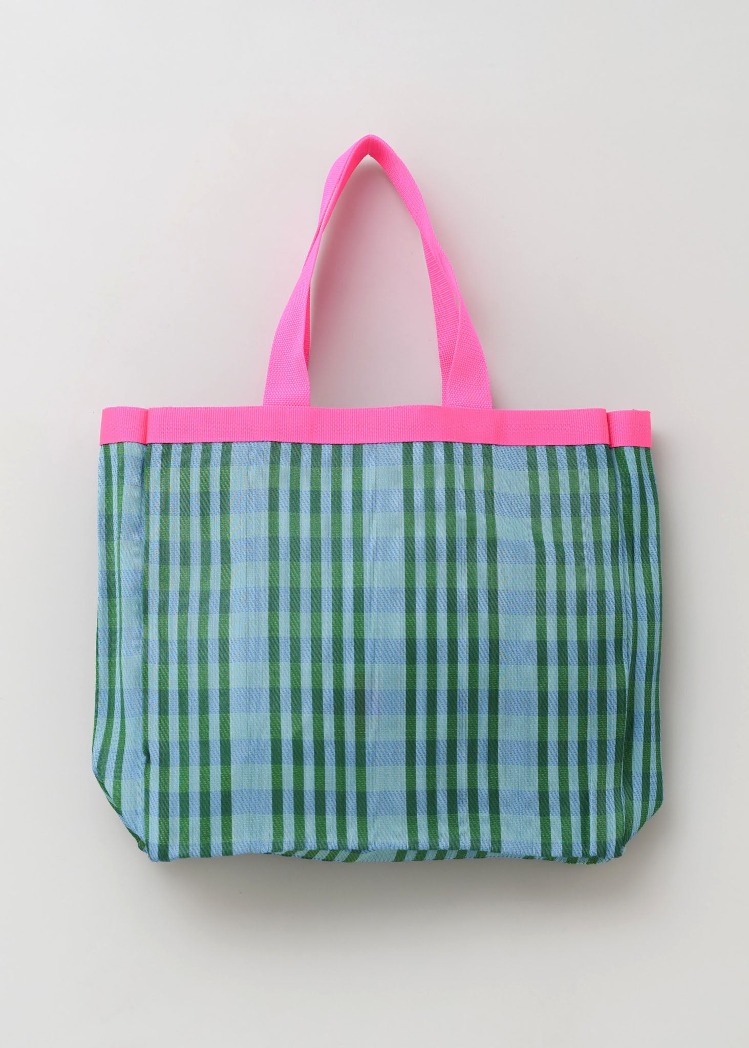 Multi Stripe Mesh Tote Bag With Pouch