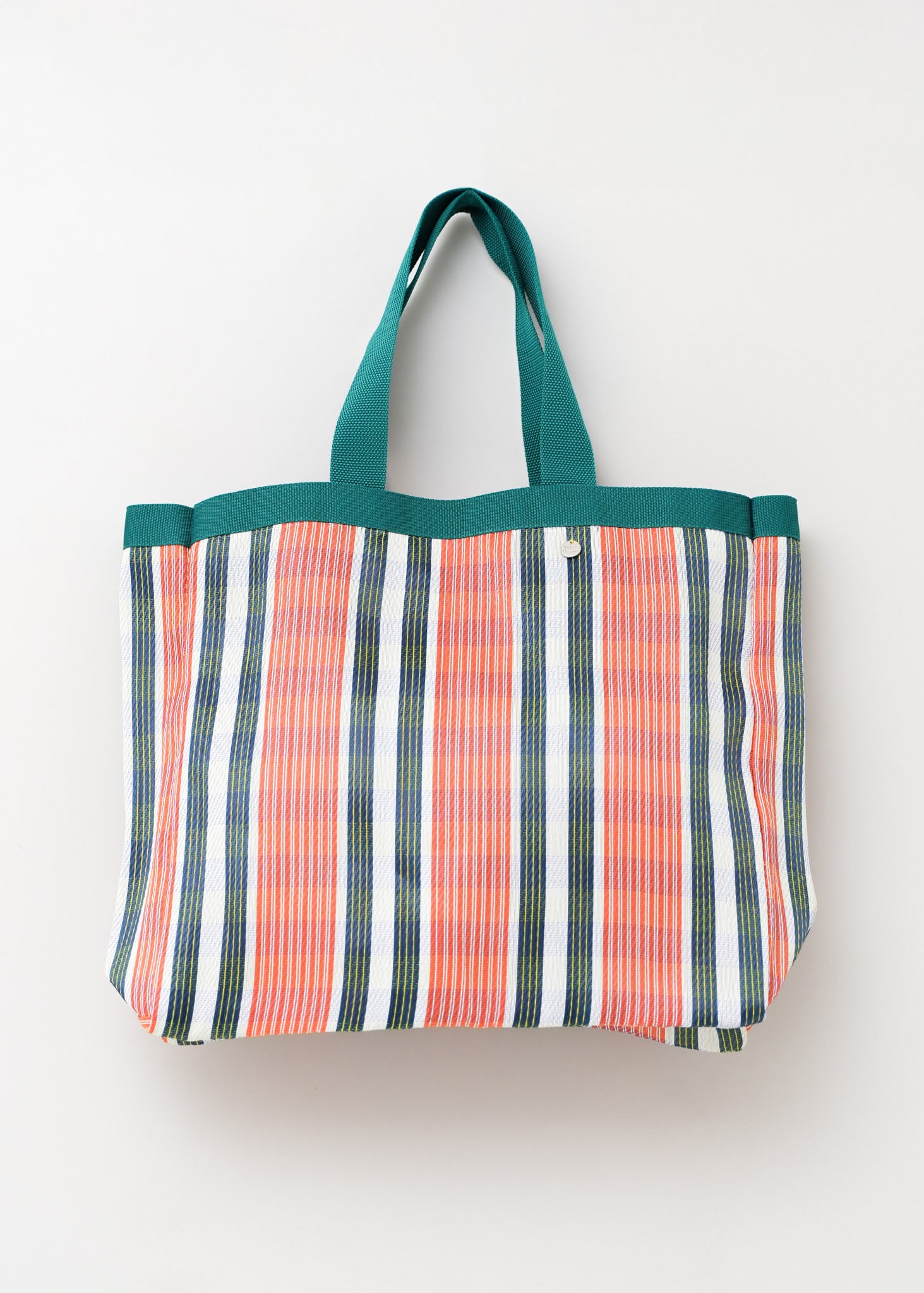 Multi Stripe Mesh Tote Bag With Pouch