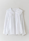 Cotton Organza Frill Collar Blouse