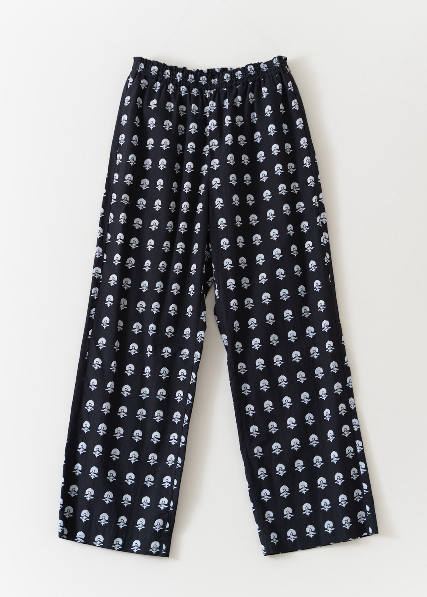 Poplin Fluff Print Wide Pants