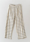 Poplin Fluff Print Wide Pants