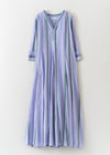 Cotton Voile Stripe Panel Dress