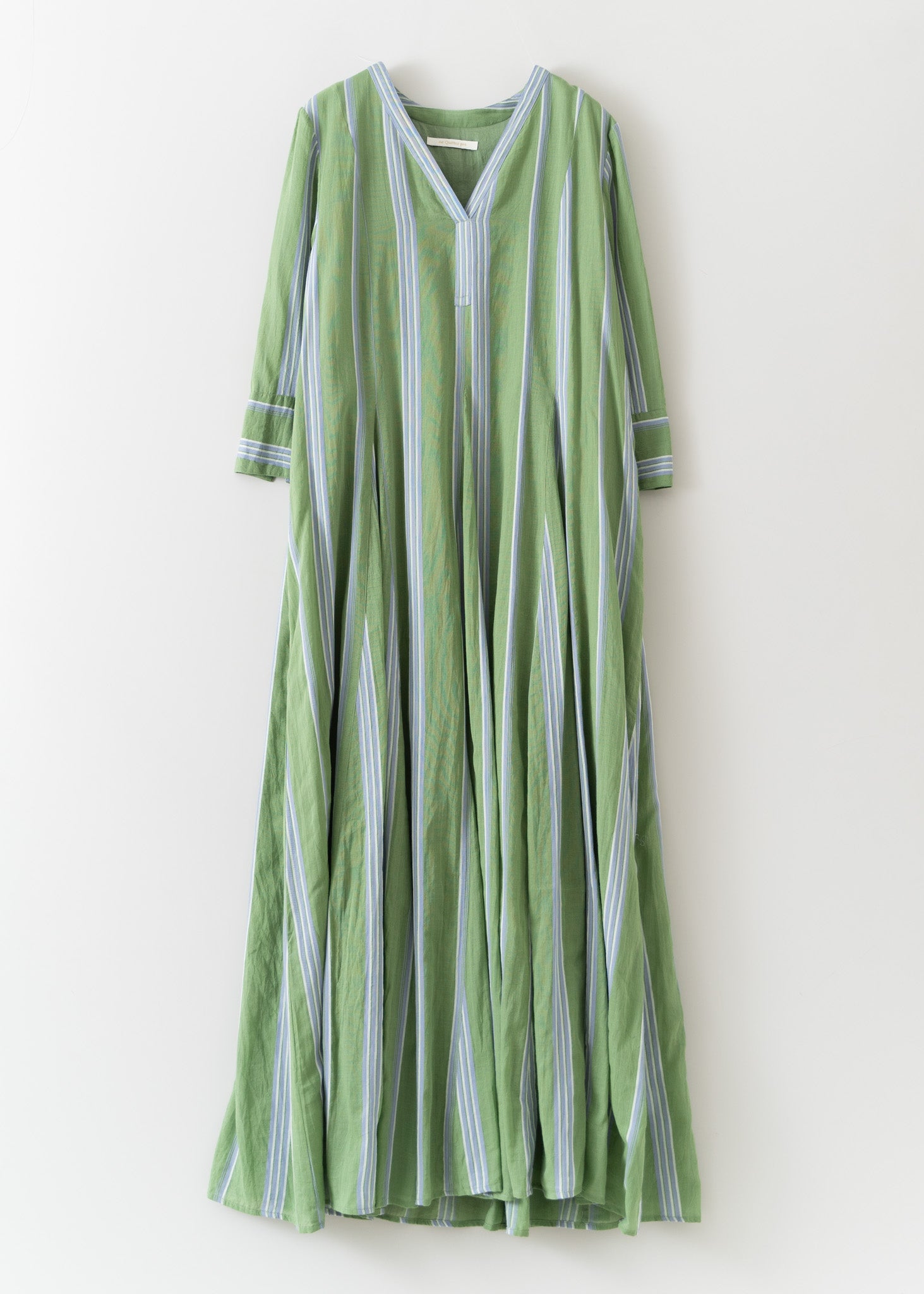 Cotton Voile Stripe Panel Dress