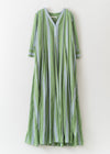 Cotton Voile Stripe Panel Dress