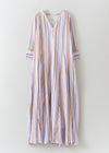 Cotton Voile Stripe Panel Dress