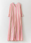 Cotton Voile Stripe Panel Dress