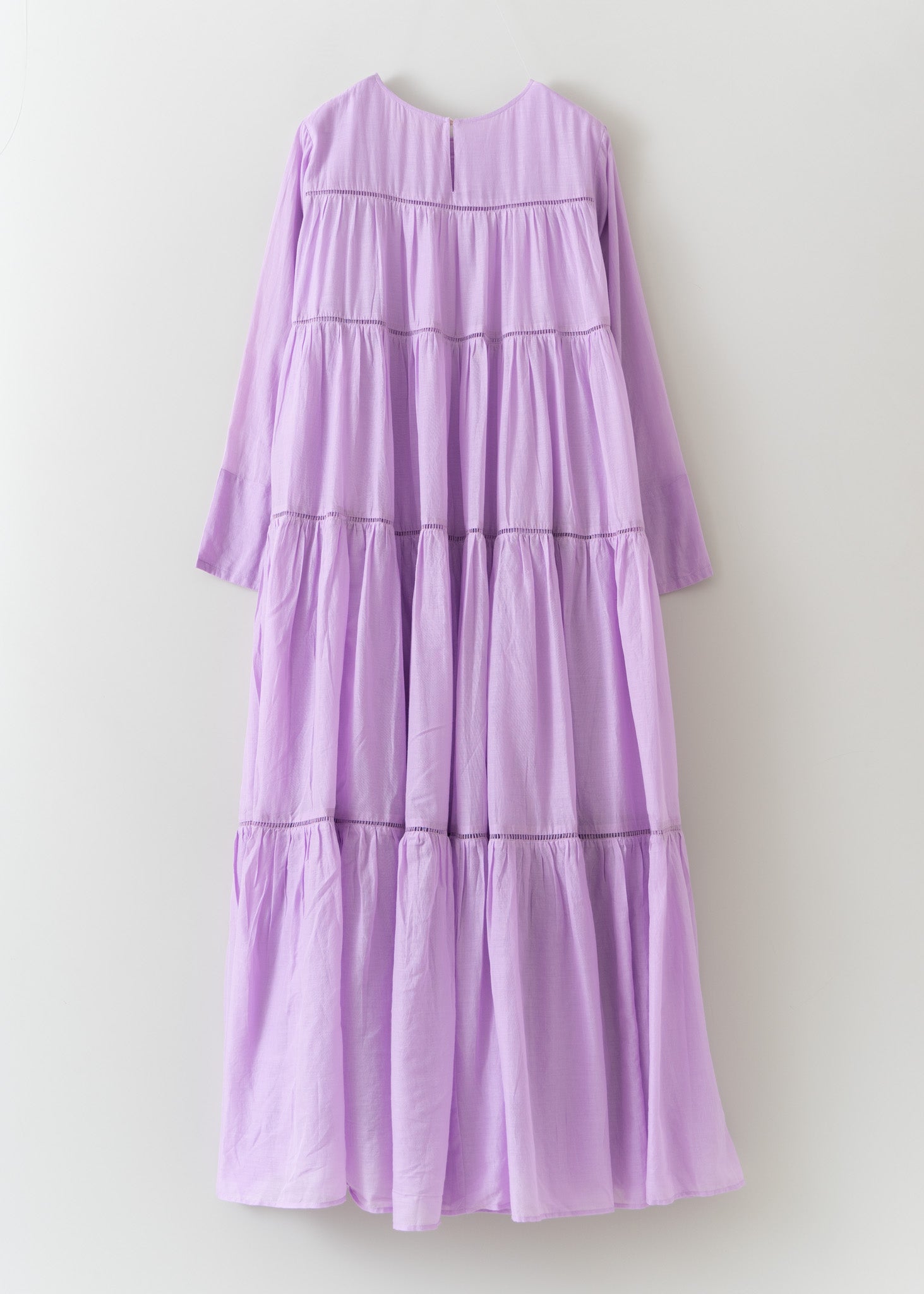 Cotton Voile Tiered Maxi Dress Lt.Purple