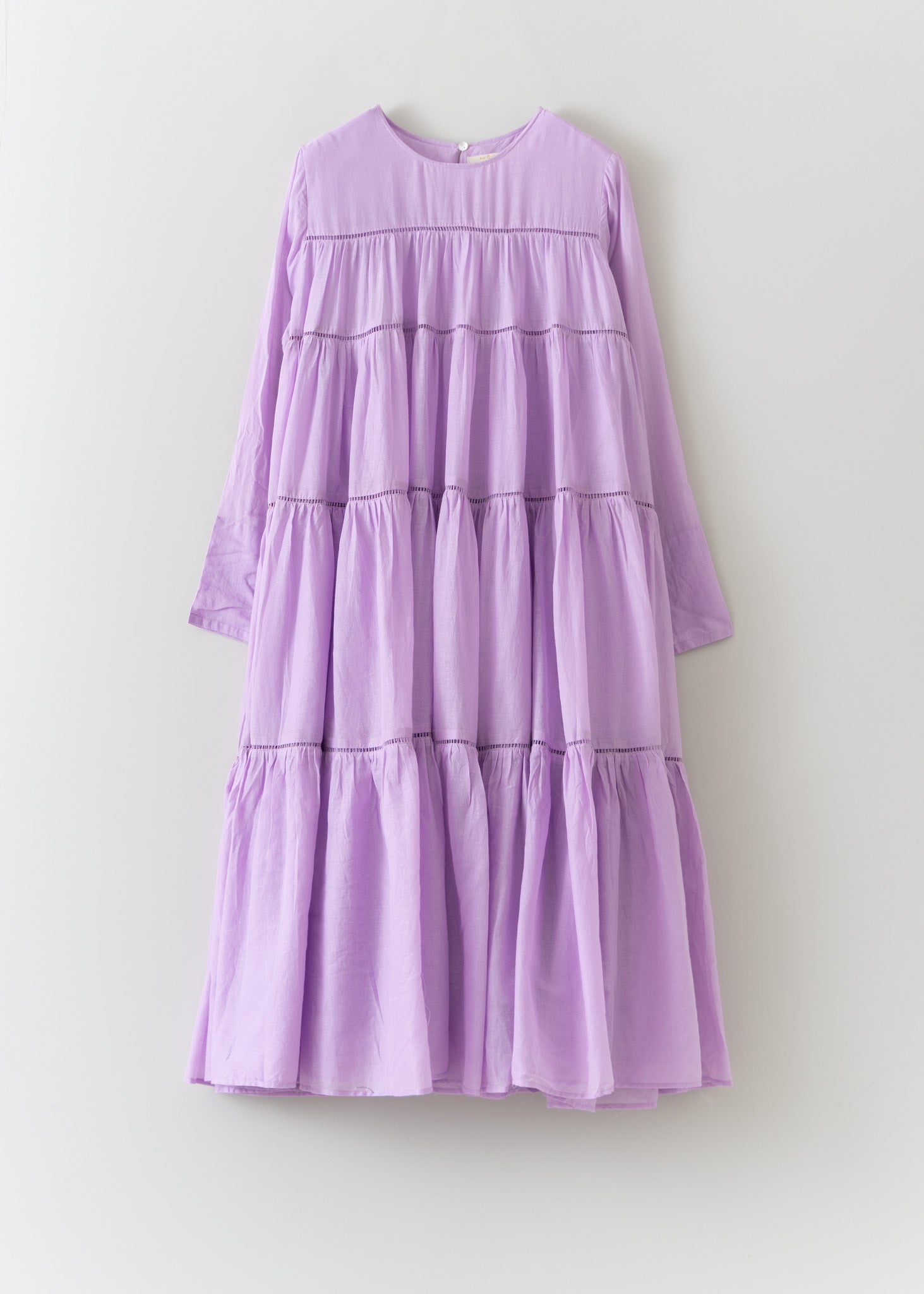 Cotton Voile Tiered Middle Length Dress Lt.Purple | Pasand by ne Quittez  pas | パサンドバイヌキテパ