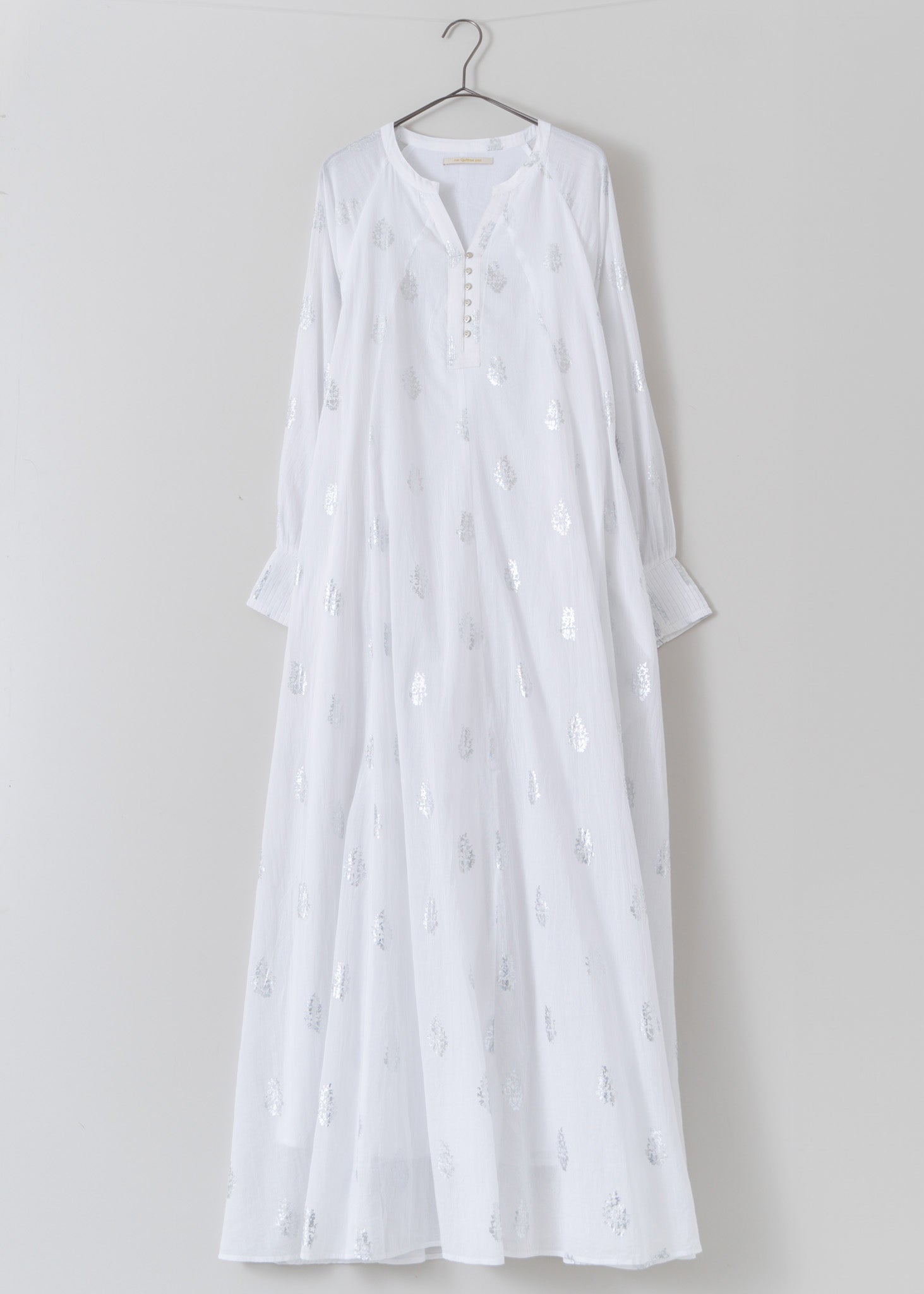 【予約受付中】Cotton Voile Foil Flower Print Sleeve Dress