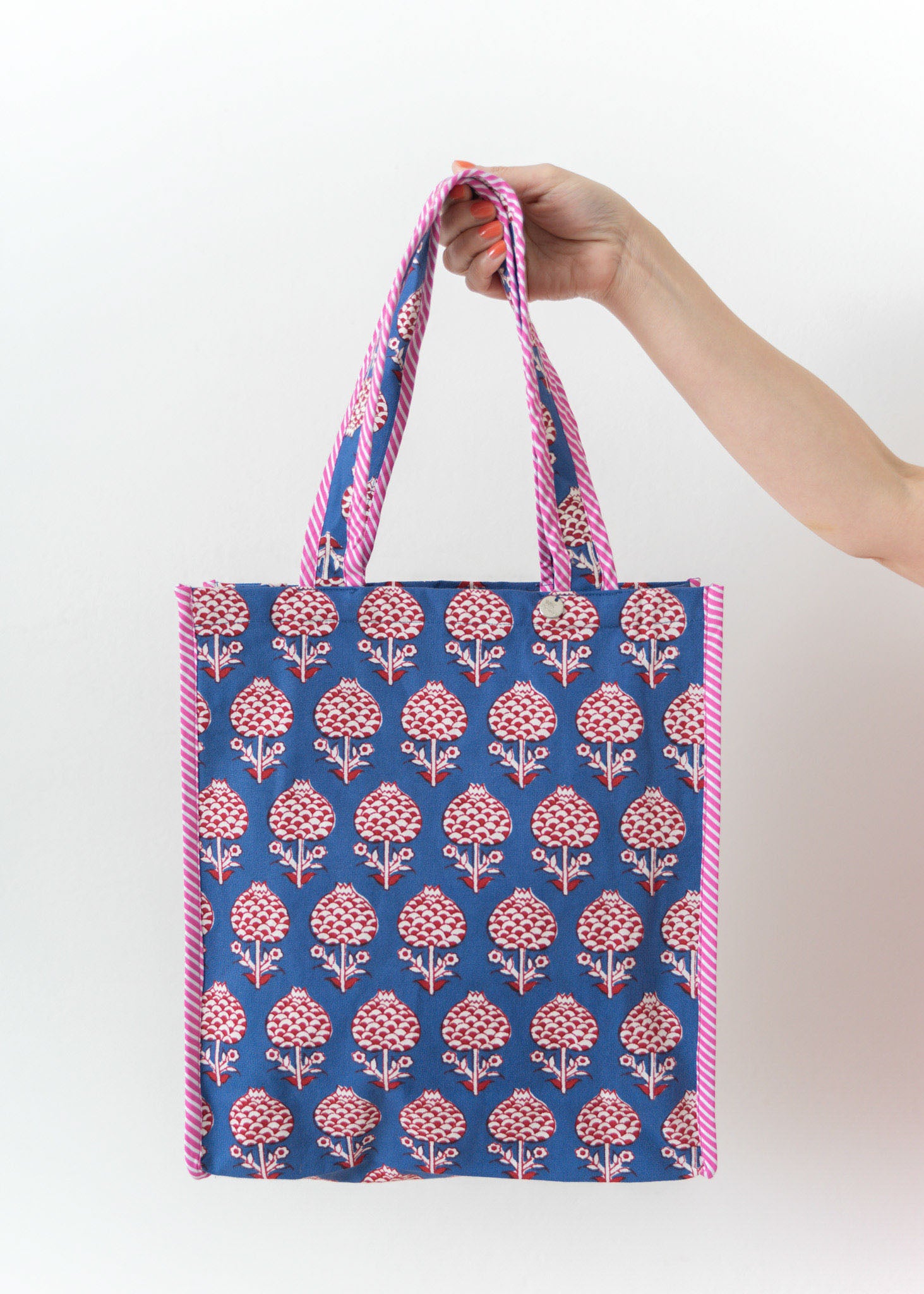 Cotton Canvas Hand Printed Gusseted Bag