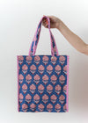 Cotton Canvas Hand Printed Gusseted Bag