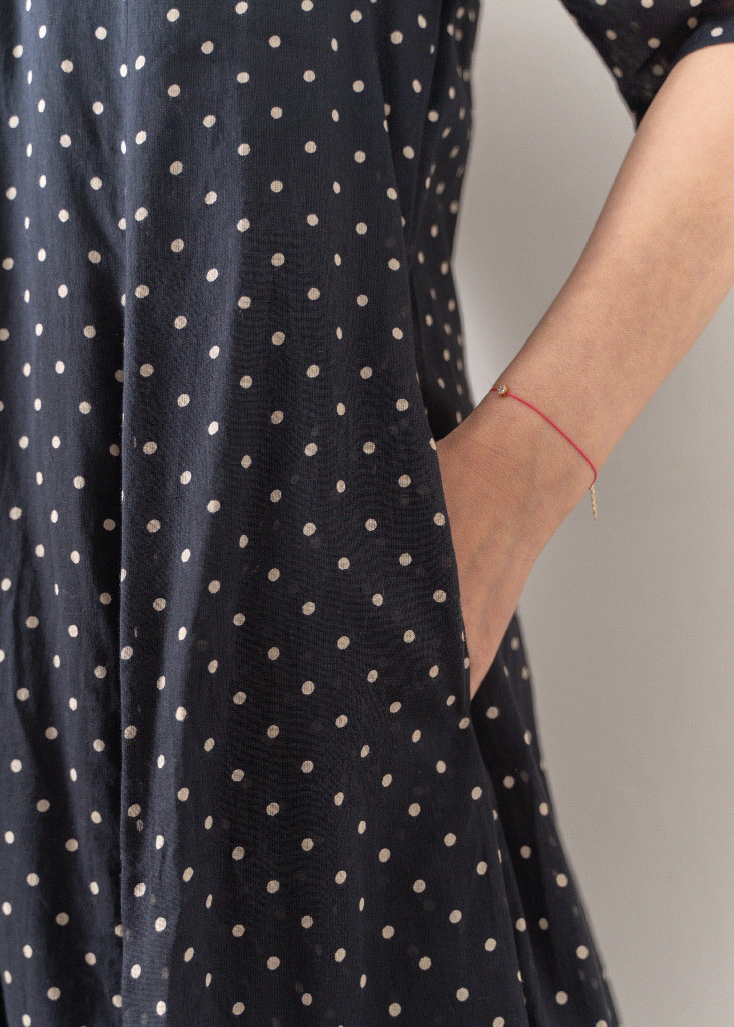 Cotton Voile Dot Print Gather Sleeve Dress | Pasand by ne Quittez