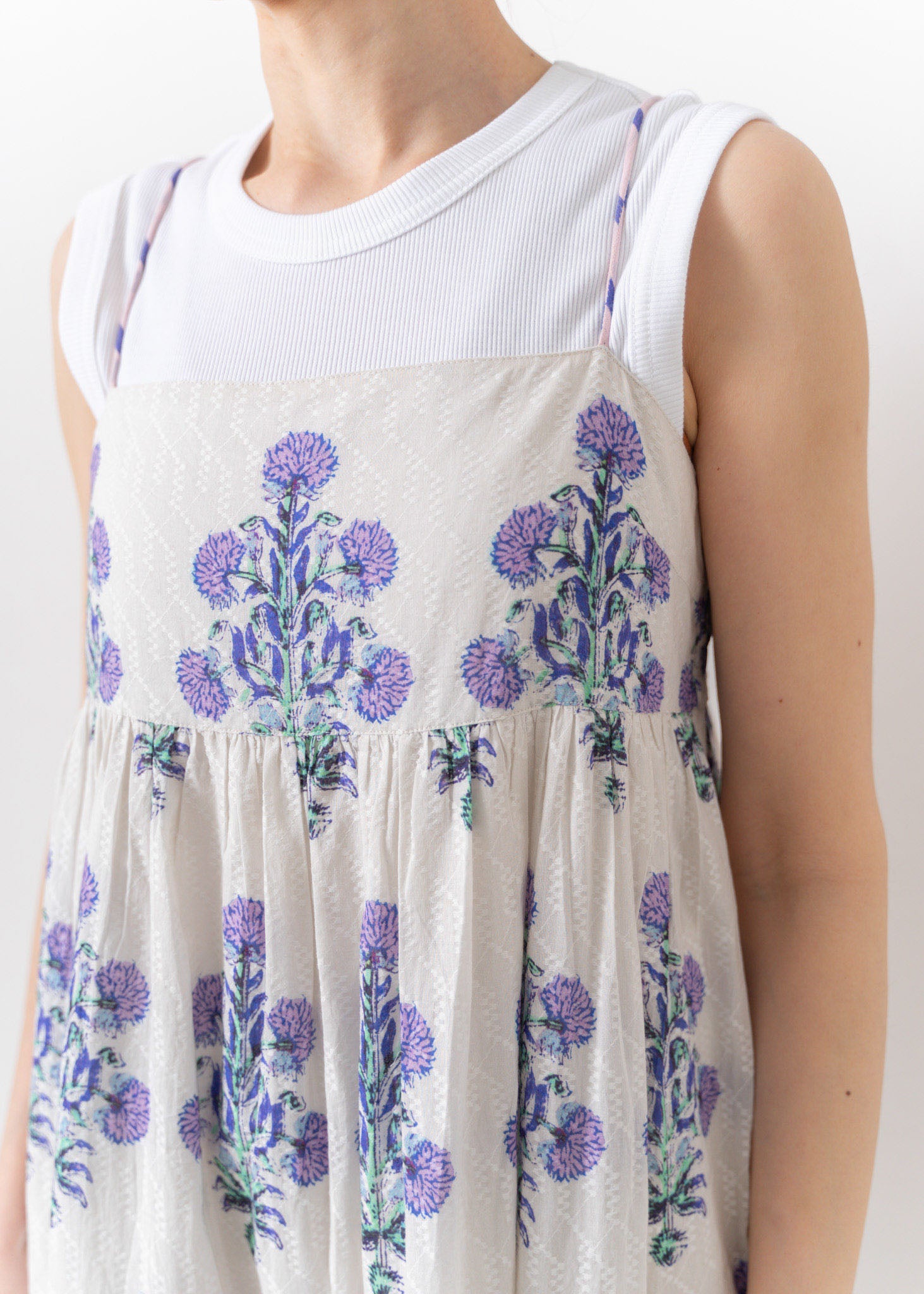 Cotton Jacquard Marigold Print Cami Dress | Pasand by ne Quittez pas |  パサンドバイヌキテパ