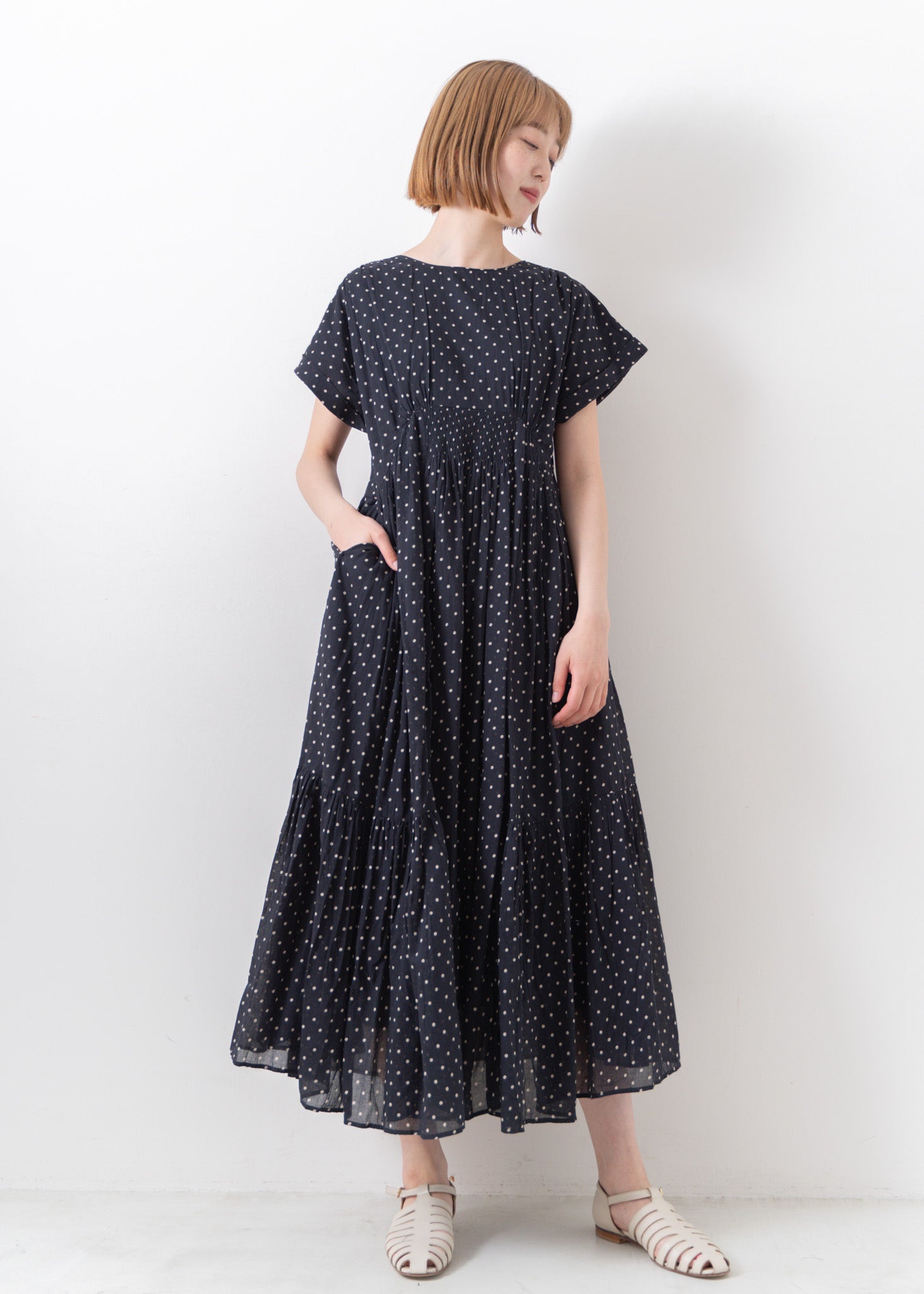 Cotton Voile Dot Print Sleeveless Dress | Pasand by ne Quittez pas 