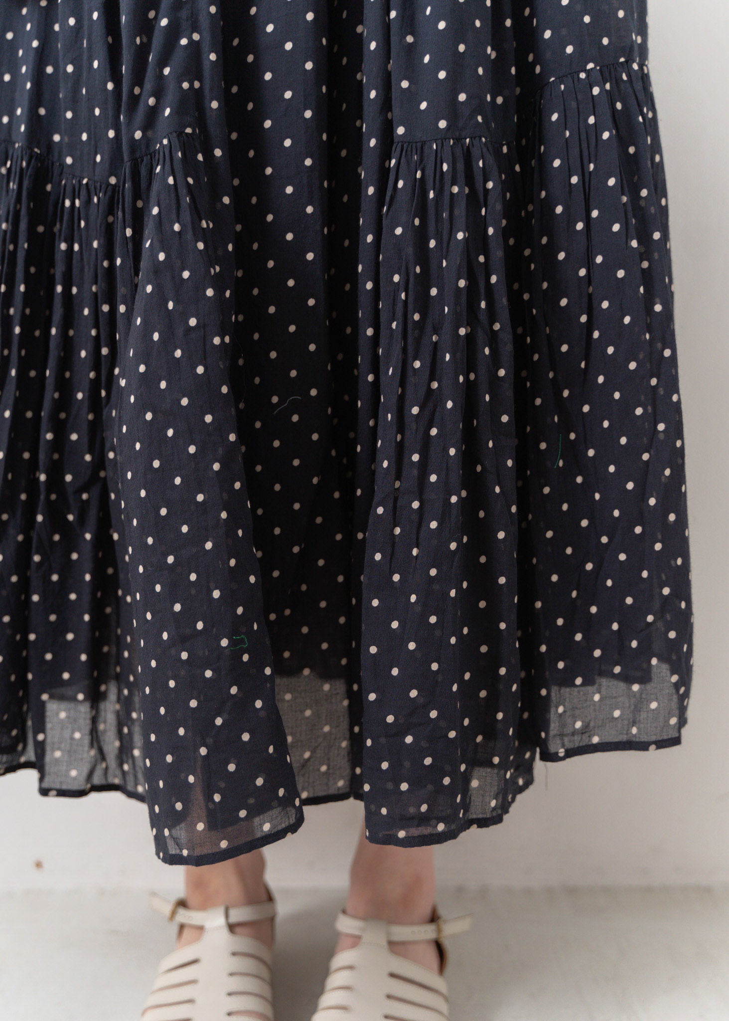 Cotton Voile Dot Print Sleeveless Dress