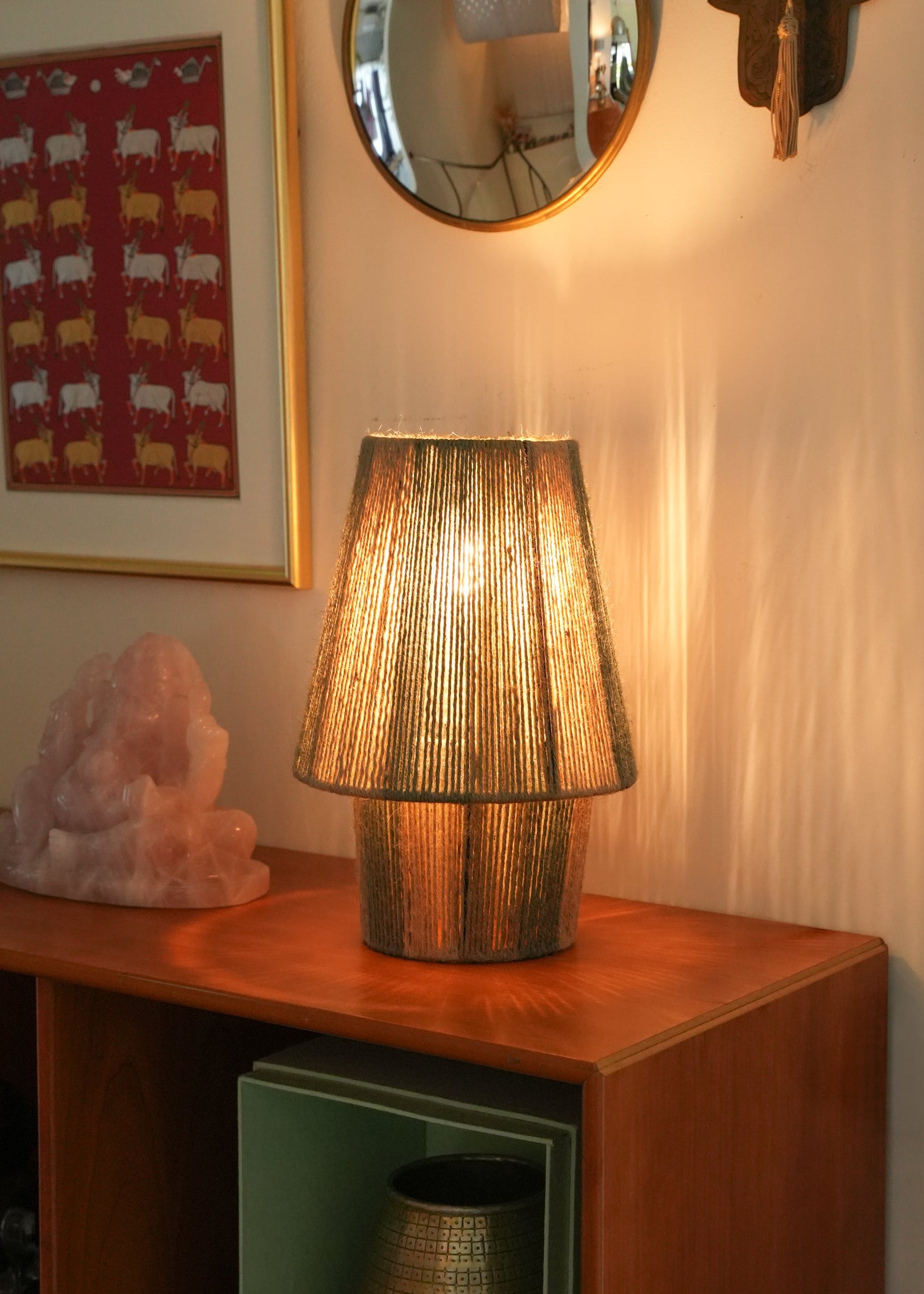Jute Multi Stripe Table Lamp
