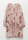 Cotton Bohemian Flower Print Mini Dress