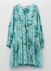 Cotton Bohemian Flower Print Mini Dress