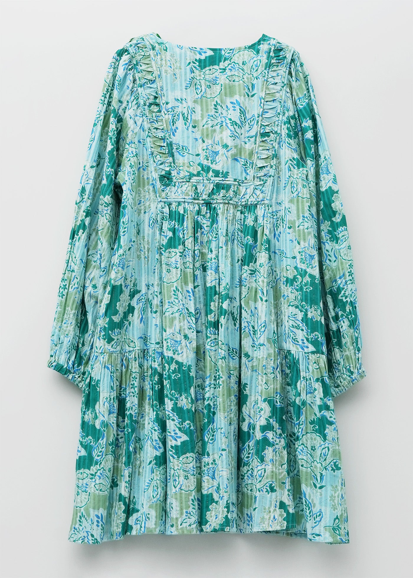 Cotton Bohemian Flower Print Mini Dress