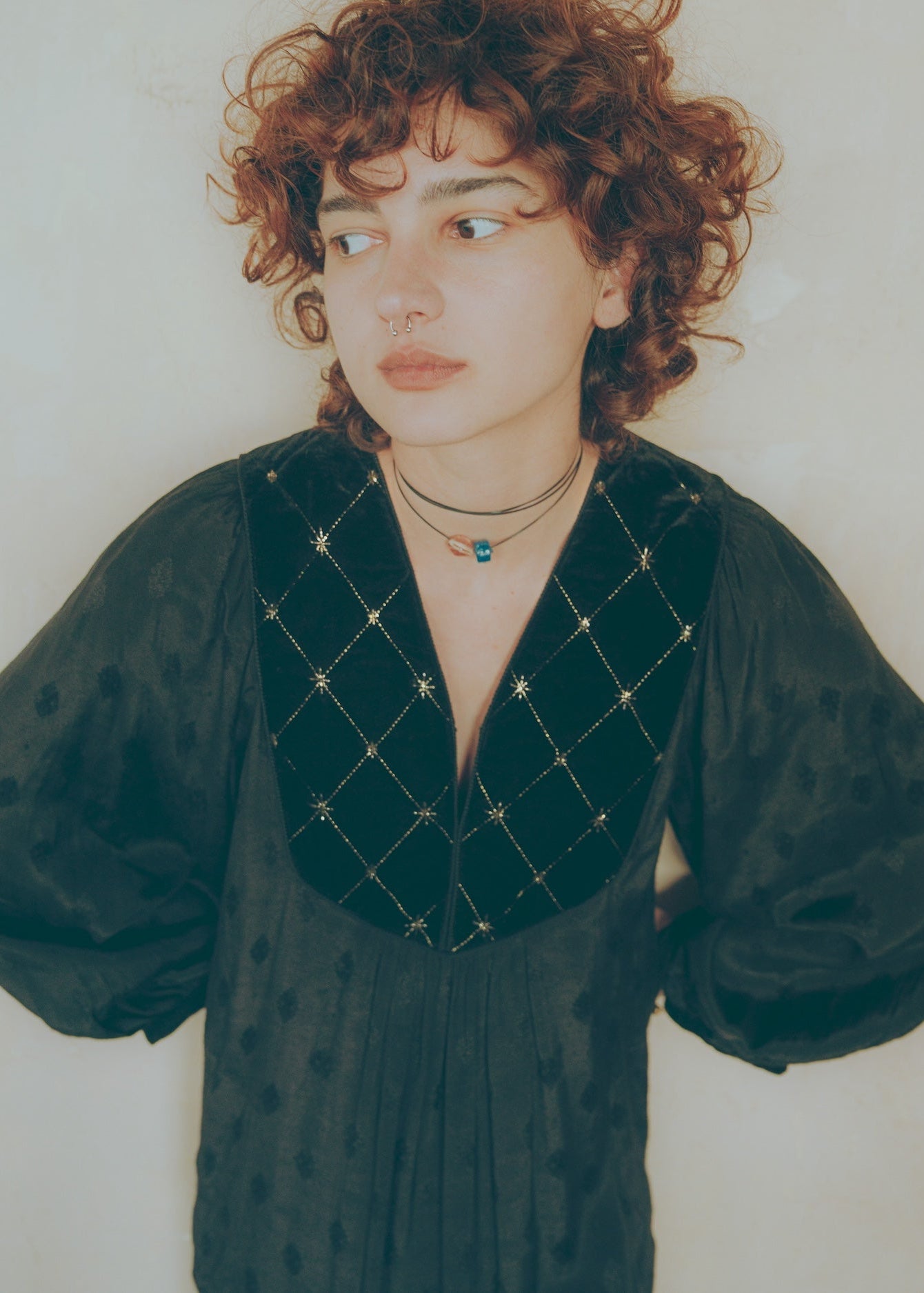 Velvet Beads Embroidery Dress