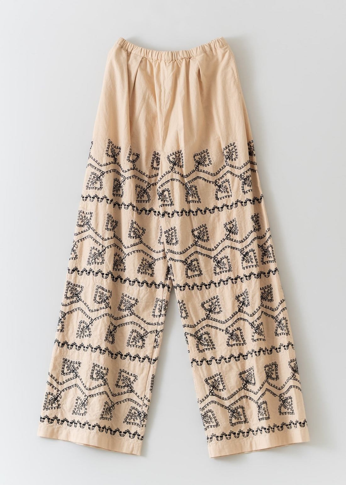 Cotton Linen Star Aari Embroidery Wide Pants | Pasand by ne Quittez pas |  パサンドバイヌキテパ