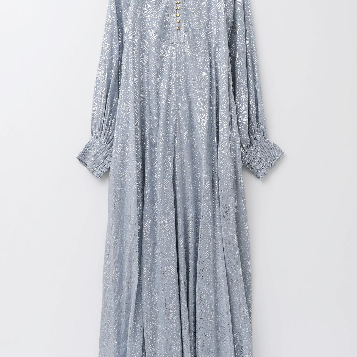 Cotton Voile Foil Flower Print Panel Dress | Pasand by ne Quittez 