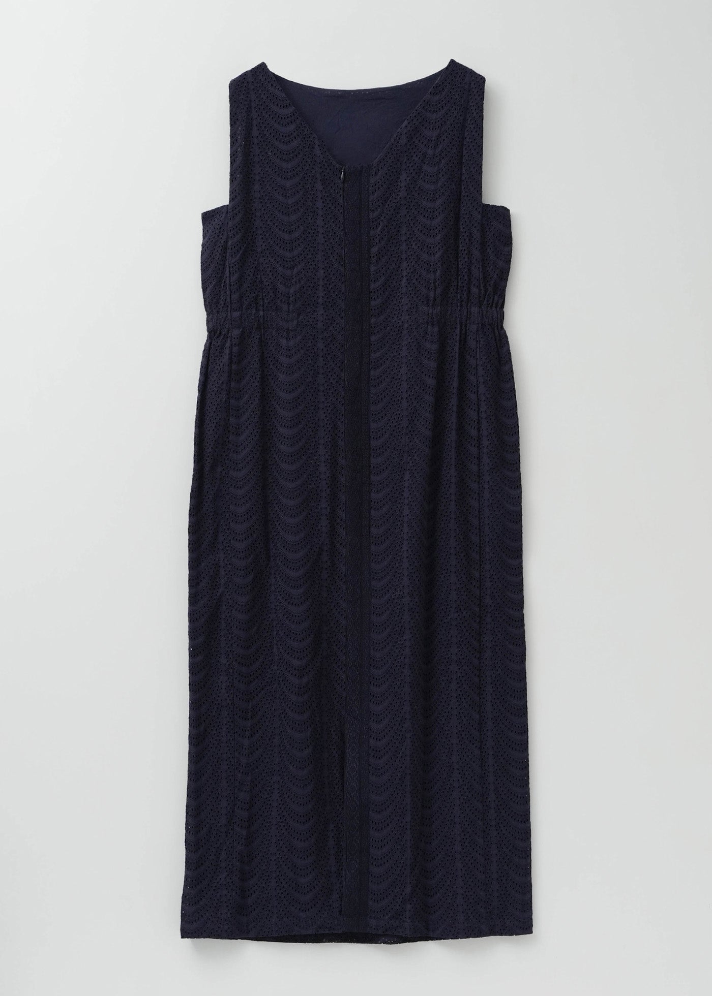Cotton Voile Neem Cifre Embroidery Sleeveless Dress | Pasand by ne