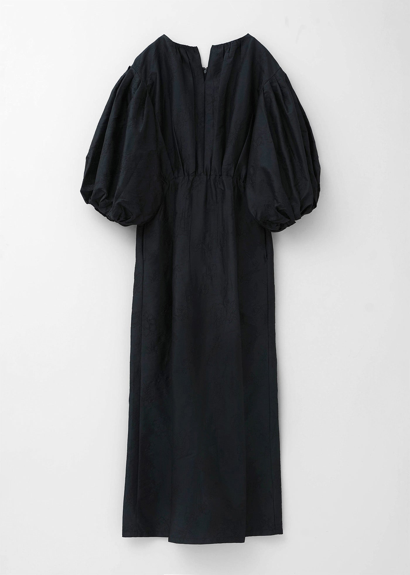 Poly Dupion Flower Embroidery Balloon Dress