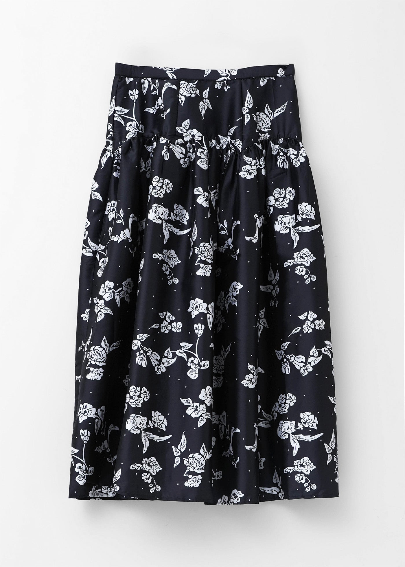 Poly Dupion Flower Print Skirt