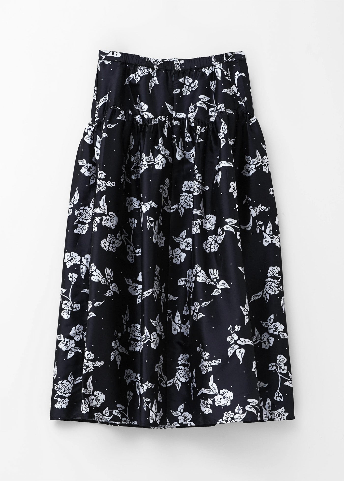 Poly Dupion Flower Print Skirt