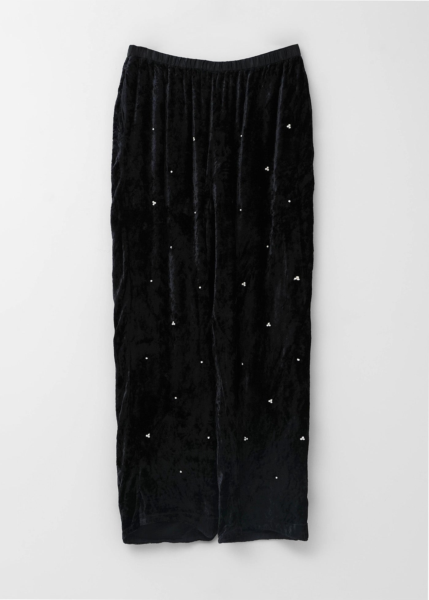 Crushed Velvet Pearl Beads Pants