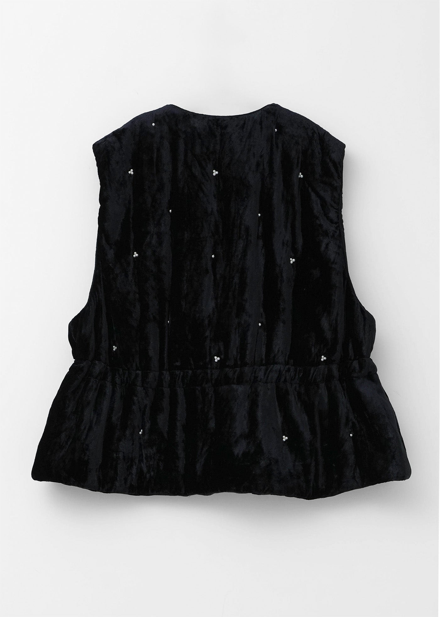 Crushed Velvet Pearl Beads Vest