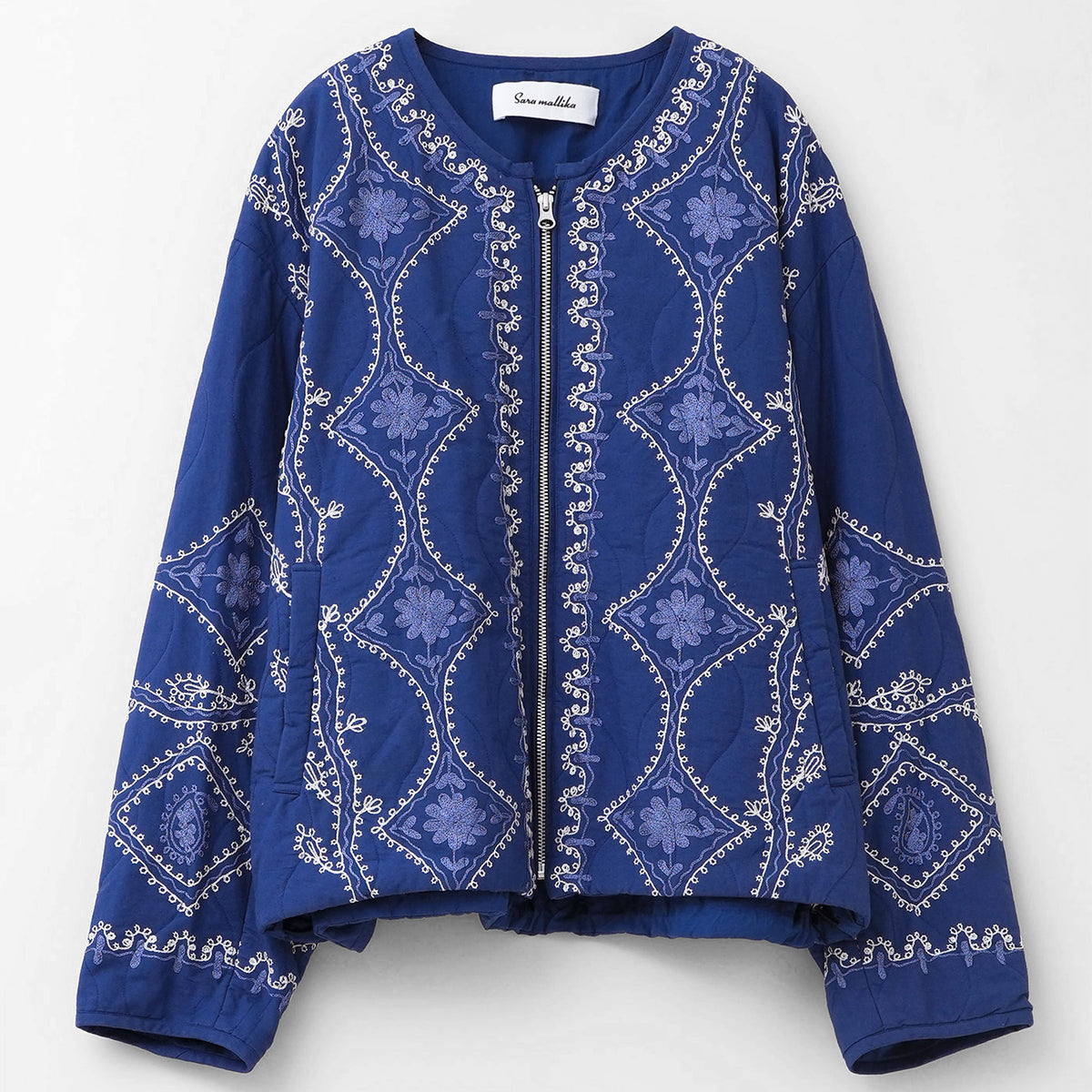 美品 シルク AKRIS ジャケット ネイビー アクリス 羽織り M シアー 絹 